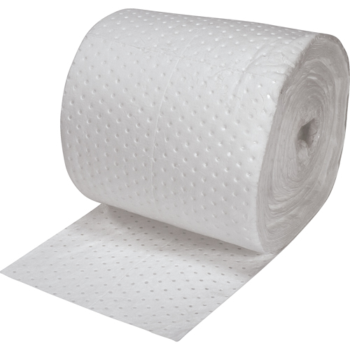 Feuilles absorbantes en fibres fines de premi&egrave;re qualit&eacute;, Lourd, 150' lo x 15" la, Absorption 25 gal. Distribution Jean Lapalme