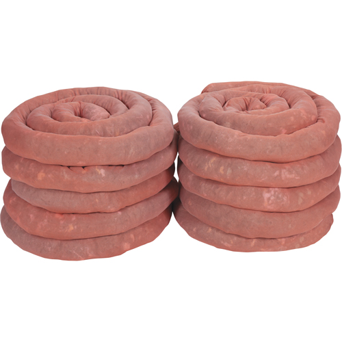 Remblais tubulaires absorbants, Mati&egrave;res dangereuses, Absorption 45 gal., 3" la x 10' lo, Pqt de 10 Distribution Jean Lapalme