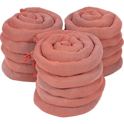 Remblais tubulaires absorbants, Mati&egrave;res dangereuses, Absorption 50 gal., 3" la x 8' lo, Pqt de 15 Distribution Jean Lapalme