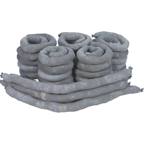 Sorbents Socks, Universal, 50 gal. Absorbancy, 3" W x 4' L, Pack of 30 Distribution Jean Lapalme