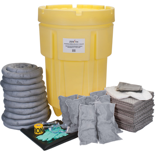 Trousse de lutte contre les d&eacute;versements pour &eacute;tabli, Universel, Baril, Absorbance de 95 gal. US Distribution Jean Lapalme
