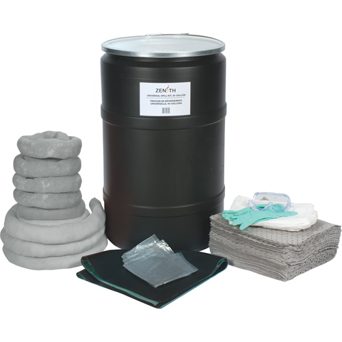Spill Kit, Universal, Drum, 55 US gal. Absorbancy Distribution Jean Lapalme