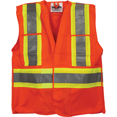 Veste de s&eacute;curit&eacute; pour la circulation, Orange haute visibilit&eacute;, Moyen/Petit, Polyester Distribution Jean Lapalme