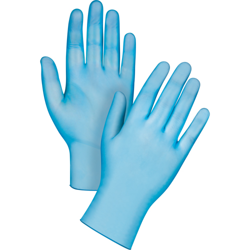 Gants jetables de calibre m&eacute;dical, Petit, Vinyle, 4,5 mils, Sans poudre, Bleu, Classe 2 Distribution Jean Lapalme