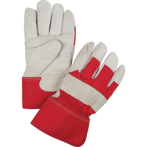 Red & White Winter-Lined Fitters Gloves, Large, Grain Cowhide Palm, Boa Inner Lining Distribution Jean Lapalme