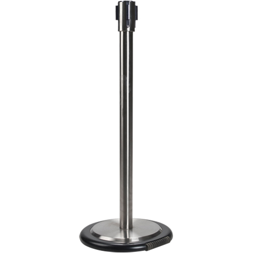 Poteau r&eacute;cepteur pour barri&egrave;res sur pieds pour le contr&ocirc;le des foules avec roues, Hauteur de 35", Acier inoxydable Distribution Jean Lapalme