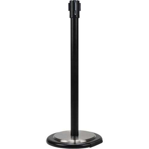 Poteau r&eacute;cepteur pour barri&egrave;res sur pieds pour le contr&ocirc;le des foules avec roues, Hauteur de 35", Noir Distribution Jean Lapalme