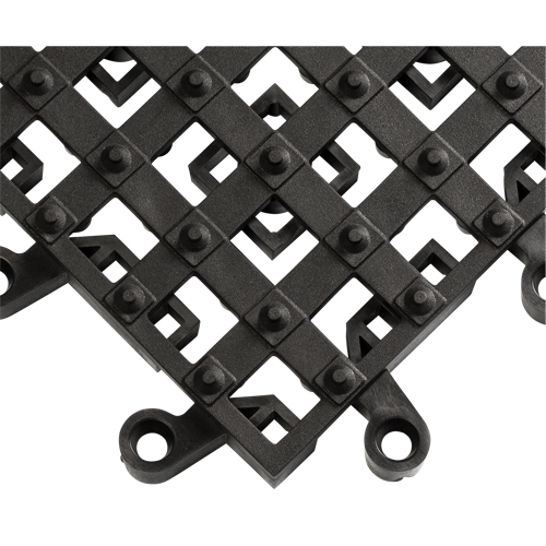 Tapis ErgoDeck avec crampons antid&eacute;rapants int&eacute;gr&eacute;s No 553, PVC, 1-1/2' la c, 1-1/2' lo, 7/8" &eacute;paisseur, Noir Distribution Jean Lapalme