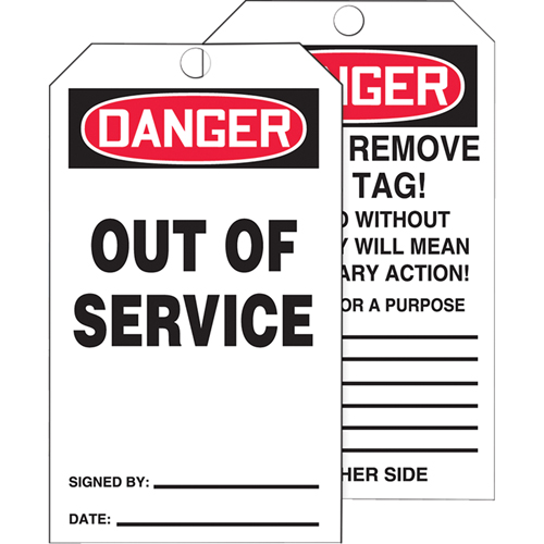 Tags By-The-Roll Safety Tags, Cardstock, 3" W x 6-1/4" H, English Distribution Jean Lapalme