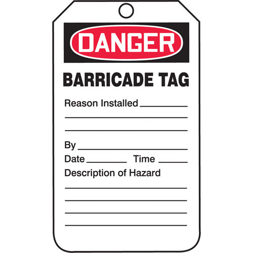 Safety Tags, Plastic, 3-1/4" W x 5-3/4" H, English Distribution Jean Lapalme