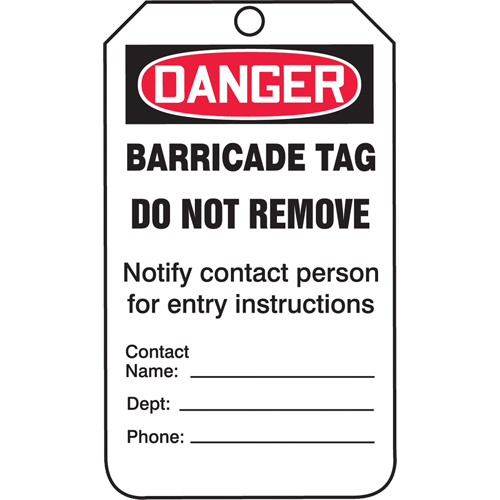 Safety Tags, Plastic, 3-1/4" W x 5-3/4" H, English Distribution Jean Lapalme