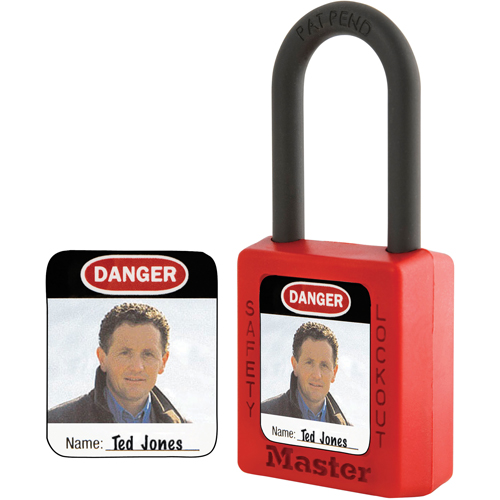Zenex Thermoplastic Photo Padlock Identification Labels, 1" W x 1.25" H, English Distribution Jean Lapalme
