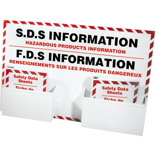 Postes d'information de fiches de donn&eacute;es de s&eacute;curit&eacute;, Anglais & français, Compris reliures Distribution Jean Lapalme