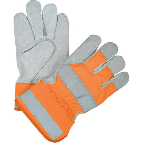 Gants d'ajusteur haute visibilit&eacute; de premi&egrave;re qualit&eacute;, Grand, Paume en Cuir de vache refendu, Doublure en Thinsulate Distribution Jean Lapalme