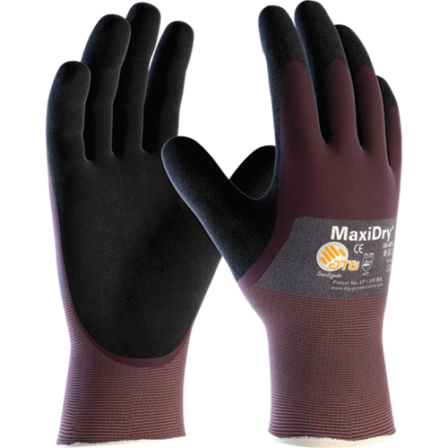 Gants MaxiDry, Moyen, R&ecirc;vetement Mousse de nitrile, Calibre 18, Enveloppe en Nylon Distribution Jean Lapalme