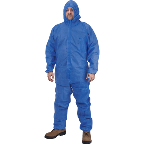 Hooded Coveralls, Medium, Blue, SMS Distribution Jean Lapalme