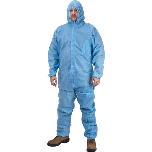 Premium Hooded Coveralls, Medium, Blue, Polypropylene Distribution Jean Lapalme