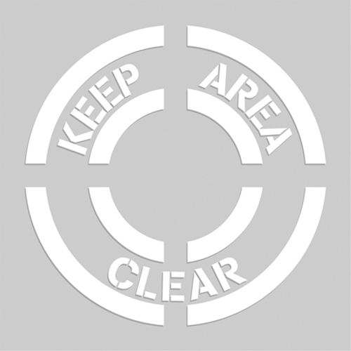 Pochoirs de marquage du sol - Keep Area Clear, Pictogramme, 20" x 20" Distribution Jean Lapalme