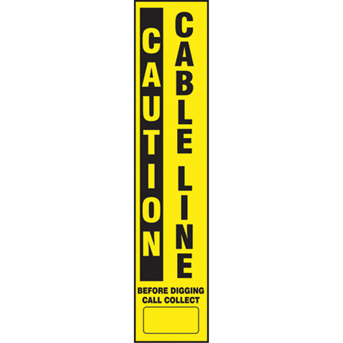 Flexible Marker Stake Decals - Caution Cable Line Distribution Jean Lapalme