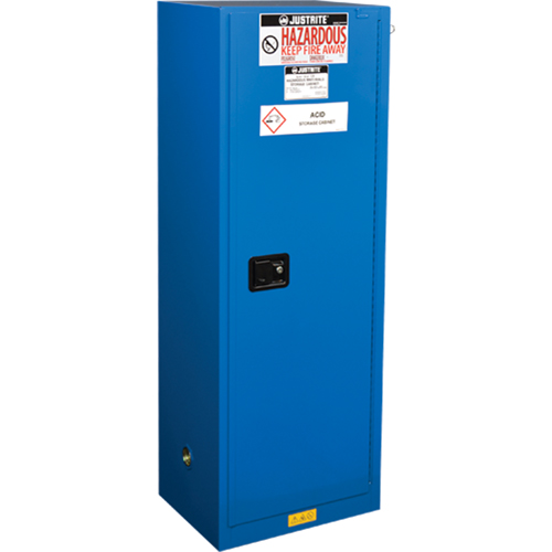 ChemCor&reg; Lined Hazardous Material Slimline Safety Cabinets, 22 gal., 23.25" x 65" x 18" Distribution Jean Lapalme