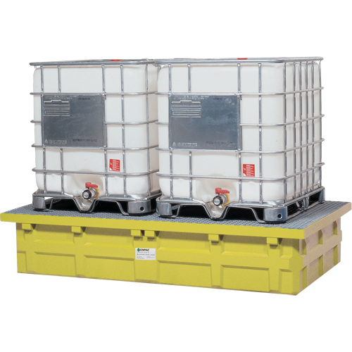 GRV double &agrave; dessus bas sans drain, Capacit&eacute; de d&eacute;versement 385 gal. US, 110" x 55" x 20" Distribution Jean Lapalme