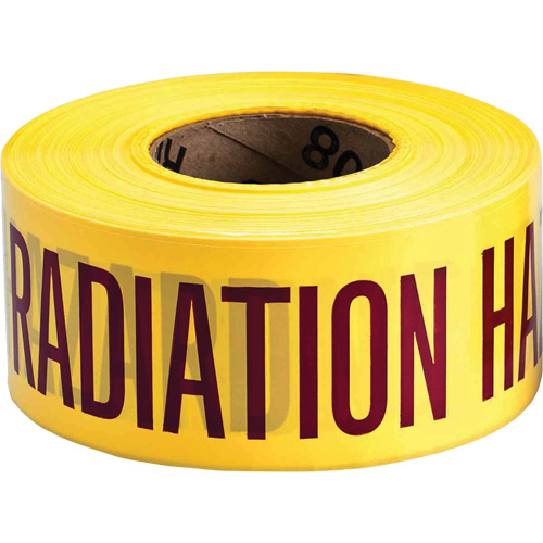Ruban pour barricade, Anglais, 3" la x 1000' lo, 3 mils, Magenta/jaune Distribution Jean Lapalme
