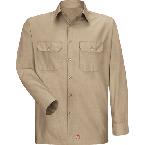 Chemise &agrave; manches longues en tissu ind&eacute;chirable, Hommes, 3T-Grand, Khaki Distribution Jean Lapalme