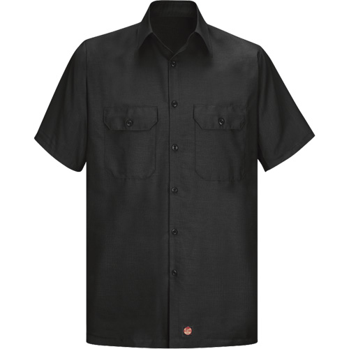 Chemise &agrave; manches courtes en tissu ind&eacute;chirable, Hommes, Grand (grande taille), Noir Distribution Jean Lapalme