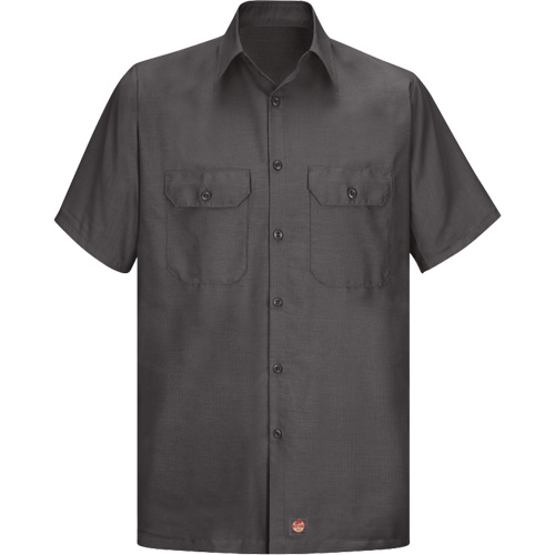 Chemise &agrave; manches courtes en tissu ind&eacute;chirable, Hommes, Grand (grande taille), Charbon Distribution Jean Lapalme