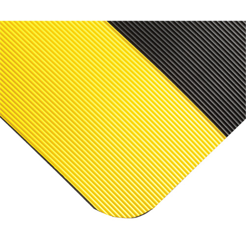 Tapis ondul&eacute; pour tableau de contr&ocirc;le no 702, 3' la x 20' lo, 1/4" &eacute;paisseur, Noir/Jaune, PVC Distribution Jean Lapalme