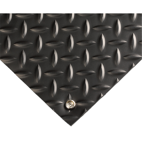 Tapis conducteur d'&eacute;lectricit&eacute; no 785, 3' la x 75' lo x 5/32" &eacute;p, PVC, Losange, Noir Distribution Jean Lapalme