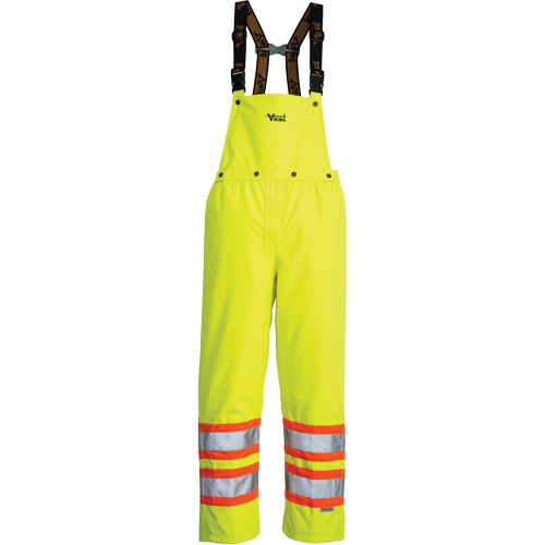 Pantalon de s&eacute;curit&eacute; Journeyman d&eacute;tachable &agrave; bavette, Polyester, T-Grand, Jaune lime haute visibilit&eacute; Distribution Jean Lapalme
