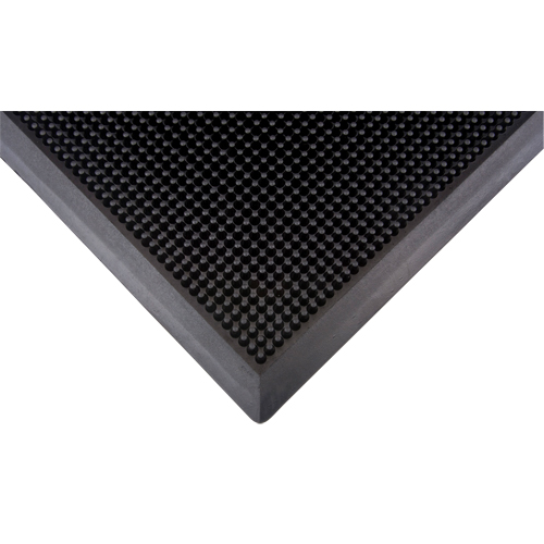 Tapis d'entr&eacute;e ext&eacute;rieure, Caoutchouc, Grattoir Type, Motif Textur&eacute;, 2' x 2-2/3', Noir Distribution Jean Lapalme