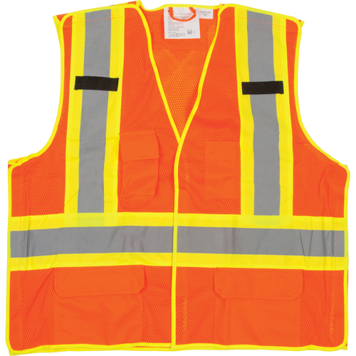 5-Point Tear-Away Premium Safety Vest , High Visibility Orange, Large/X-Large, Polyester Distribution Jean Lapalme