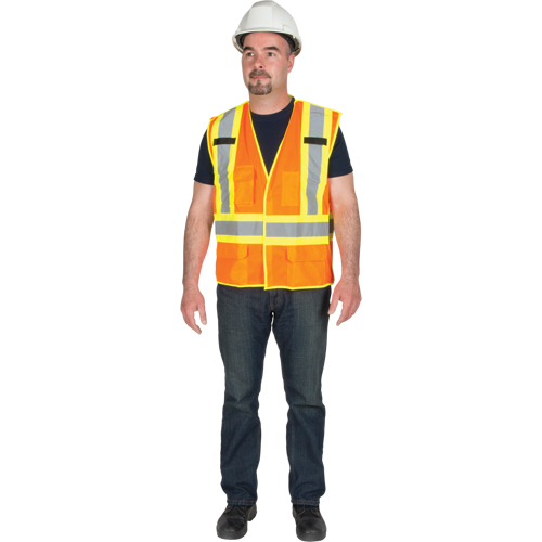 5-Point Tear-Away Premium Safety Vest , High Visibility Orange, Large/X-Large, Polyester Distribution Jean Lapalme