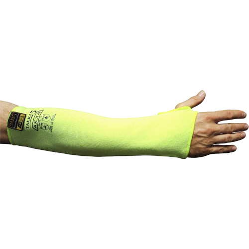 Cut Resistant Sleeve with Thumbhole, Taeki 5, 18", EN 388 Level 4, High Visibility Yellow Distribution Jean Lapalme