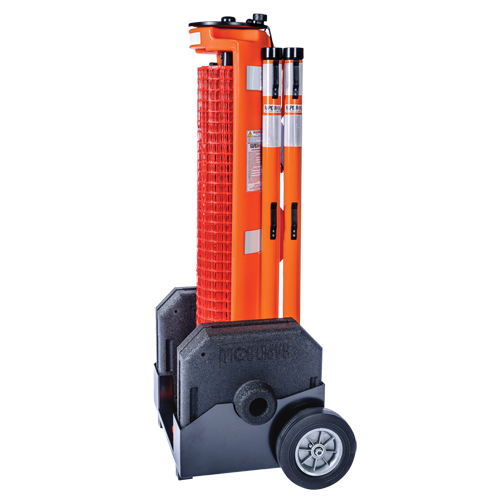 Wheeled Barrier, 50' L, Plastic, Orange Distribution Jean Lapalme