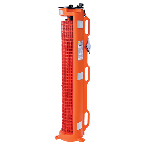 Wheeled Barrier, 50' L, Plastic, Orange Distribution Jean Lapalme