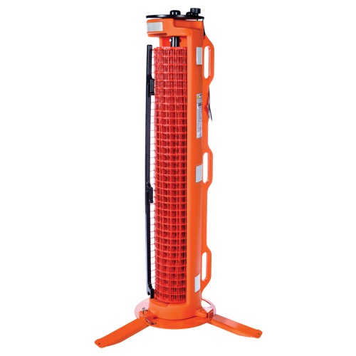 Barri&egrave;re avec 3 pieds, 50' lo, Plastique, Orange Distribution Jean Lapalme