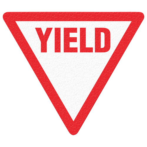 "Yield" Floor Sign, Adhesive, English with Pictogram Distribution Jean Lapalme