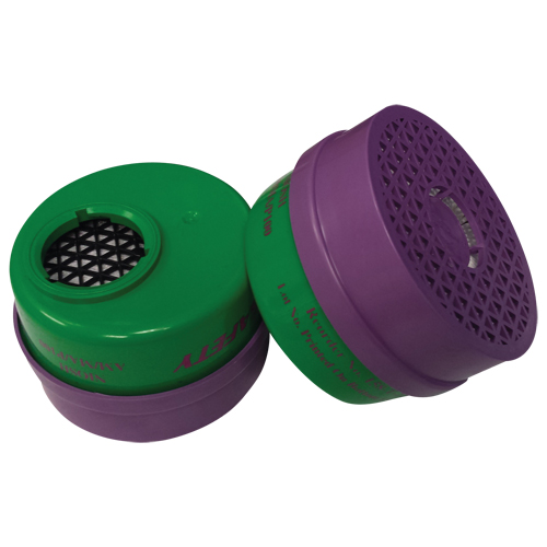 Cartouche pour respirateur, Combinaison cartouche et filtre contre les particules pour gaz/vapeurs, Ammoniac/M&eacute;thylamine/Filtre P100 Distribution Jean Lapalme