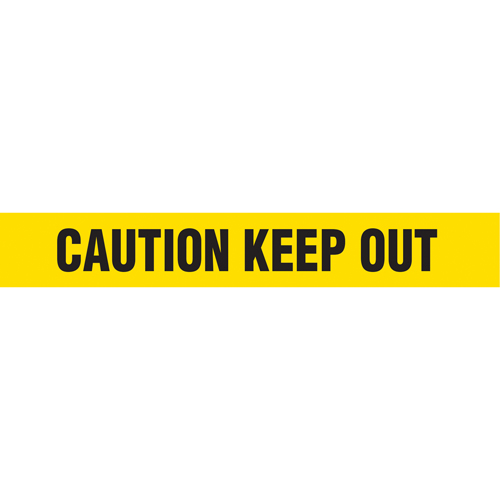 Barricade Tape, English, 3" W x 1000' L, 2 mils, Black on Yellow Distribution Jean Lapalme