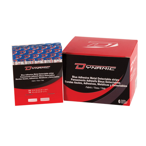 Recharge de bandages adh&eacute;sifs bleus pour distributeur Dynamic, Bout de doigt, 3", Tissu d&eacute;tectable, Non st&eacute;rile Distribution Jean Lapalme