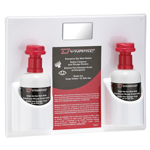 Dynamic Single-Use Eyewash Station with Isotonic Solution, Double Distribution Jean Lapalme