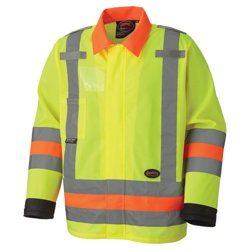 6007 Veste de s&eacute;curit&eacute; routi&egrave;re respirante, Polyester, Jaune lime haute visibilit&eacute;, T-petit Distribution Jean Lapalme