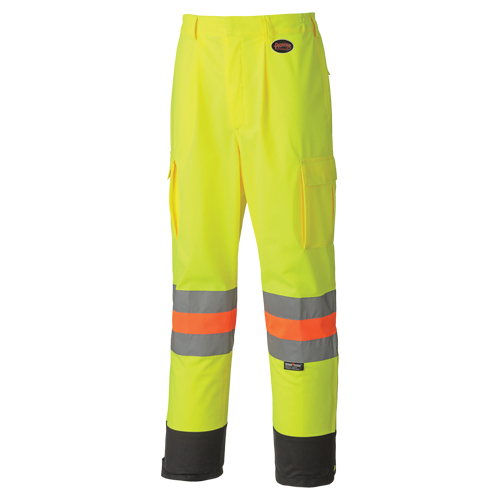 6009 Pantalon de s&eacute;curit&eacute; routi&egrave;re respirant, Polyester, T-petit, Jaune lime haute visibilit&eacute; Distribution Jean Lapalme