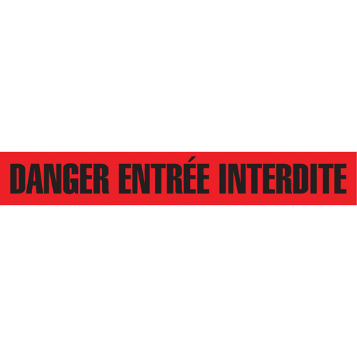 Rubans pour barricades, Français, 3" la x 1000' lo, 3 mils, Noir/rouge Distribution Jean Lapalme