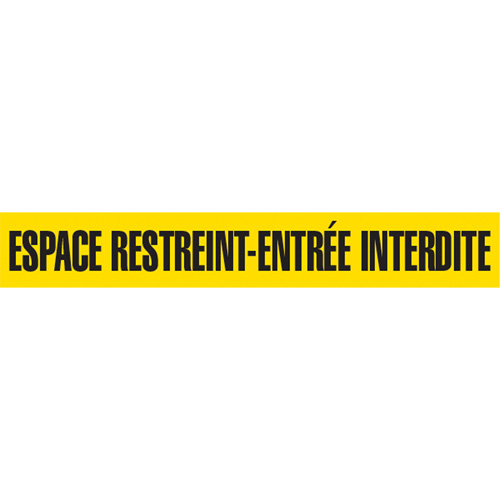 Rubans pour barricades, Français, 3" la x 1000' lo, 3 mils, Noir sur jaune Distribution Jean Lapalme