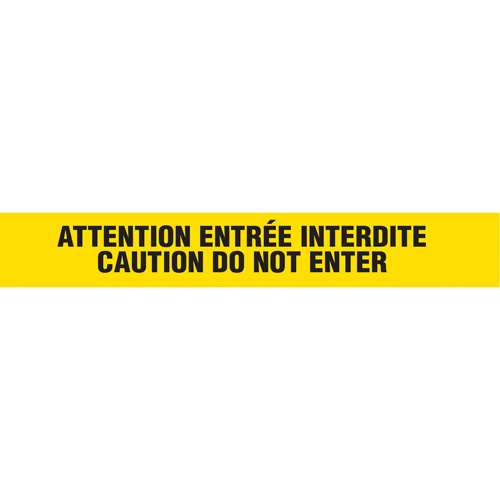 Rubans pour barricades, Bilingue, 3" la x 1000' lo, 3 mils, Noir sur jaune Distribution Jean Lapalme