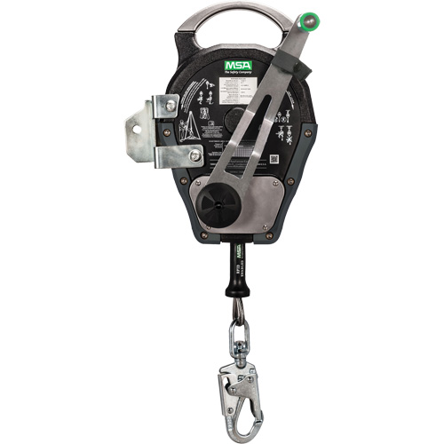 Workman Rescuer, 50', 1 Leg, Stainless Steel Cable, Snap Hook Harness Connector, Built-in Anchor Distribution Jean Lapalme